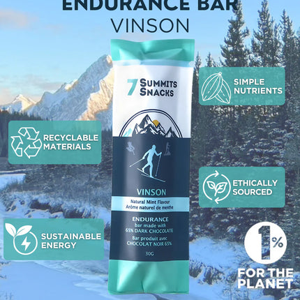 7 Summits Snacks - Vinson Dark Chocolate - Energy Bar