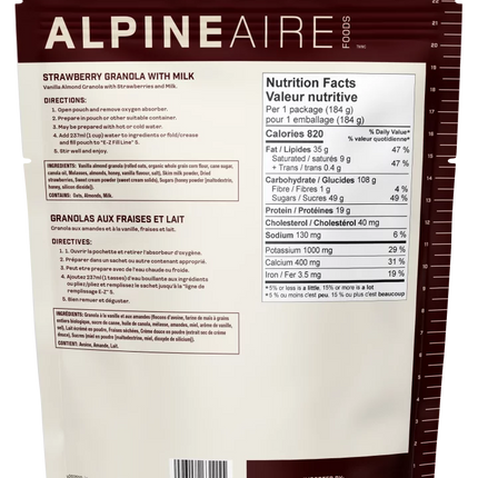 AlpineAire Strawberry Granola with Millk