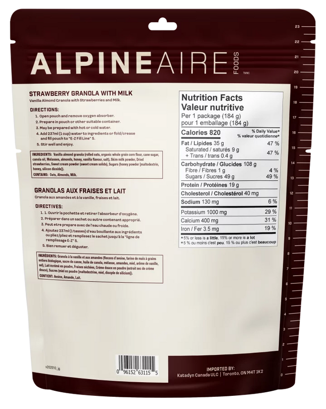 AlpineAire Strawberry Granola with Millk