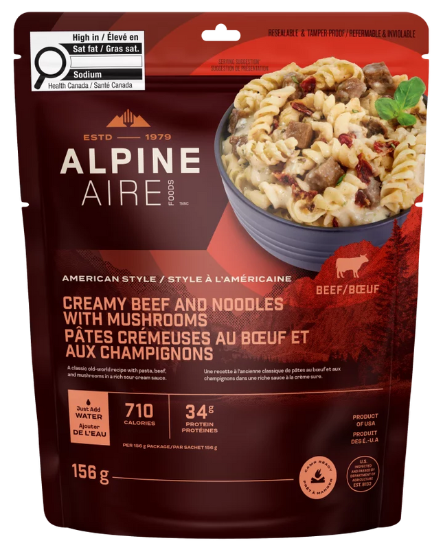 AlpineAire Creamy Beef and Noodles with Mushrooms