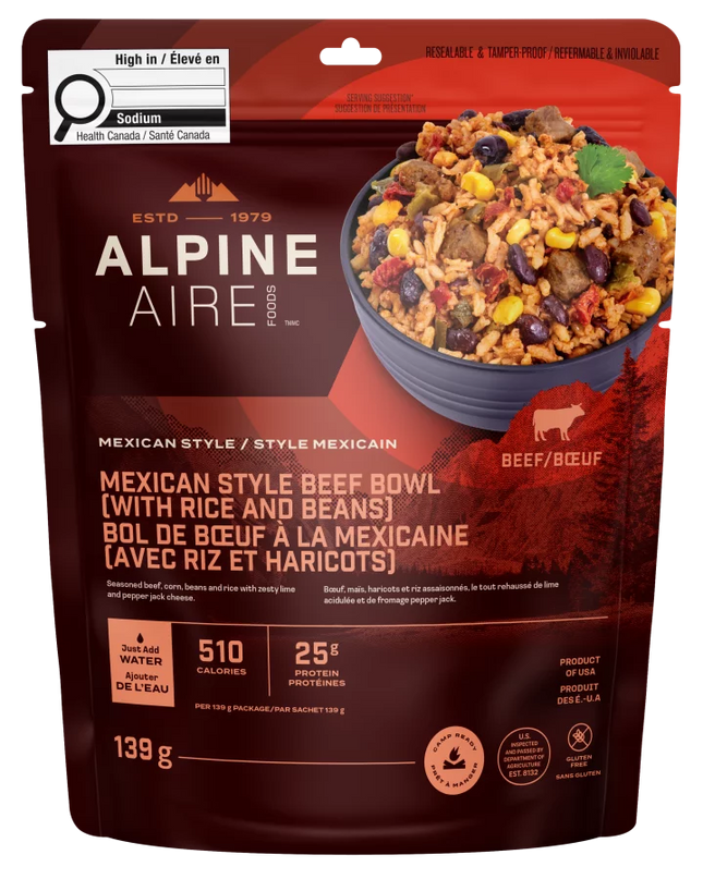 AlpineAire Mexican Style Beef Bowl (with Rice and Beans)