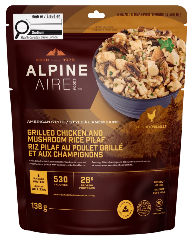 AlpineAire Grilled Chicken and Mushroom Rice Pilaf
