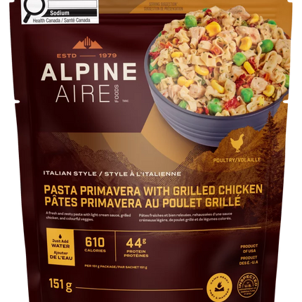 AlpineAire Pasta Primavera with Grilled Chicken