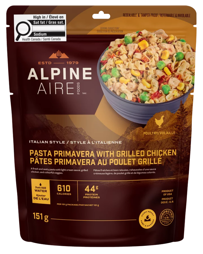 AlpineAire Pasta Primavera with Grilled Chicken