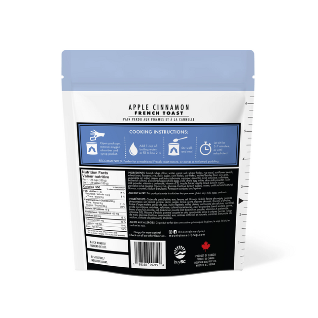 Mountain Meal Prep - Apple Cinnamon French Toast