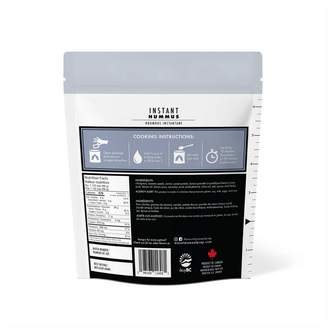 Mountain Meal Prep - Instant Hummus