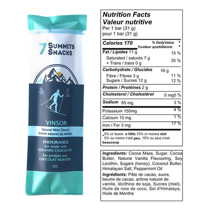 7 Summits Snacks - Vinson Dark Chocolate - Energy Bar